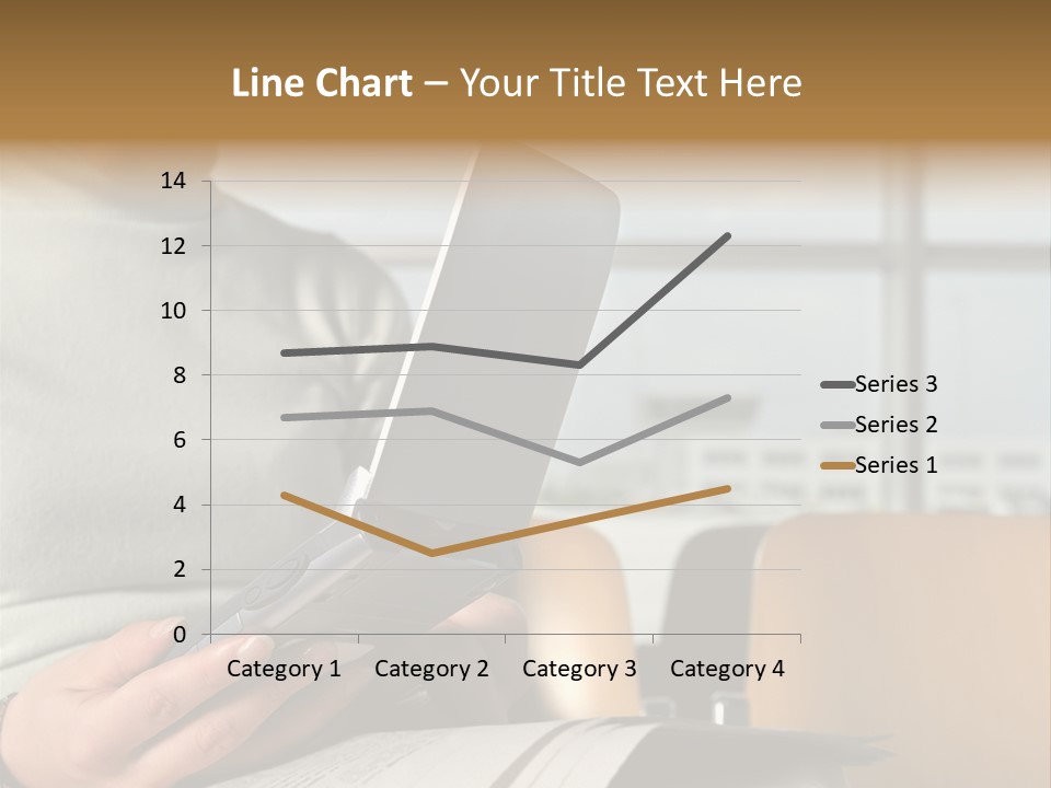 Woman Using Palmtop In Departure Lounge PowerPoint Template