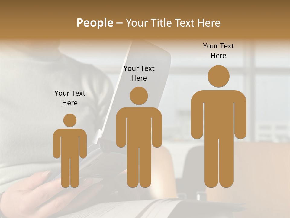 Woman Using Palmtop In Departure Lounge PowerPoint Template