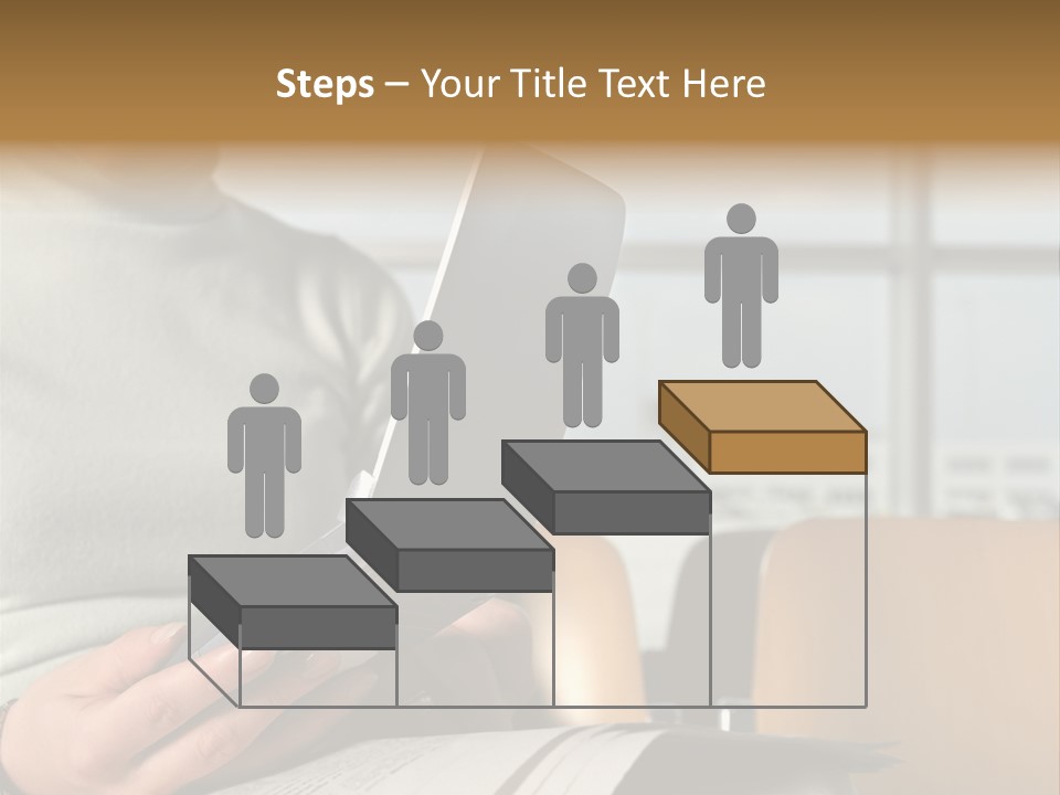 Woman Using Palmtop In Departure Lounge PowerPoint Template