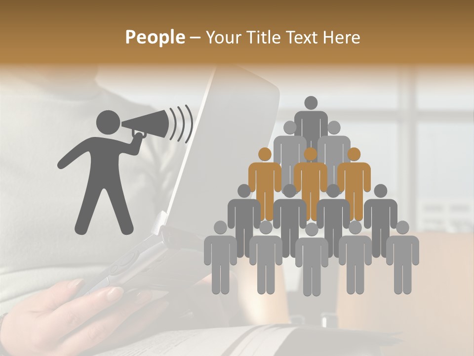 Woman Using Palmtop In Departure Lounge PowerPoint Template