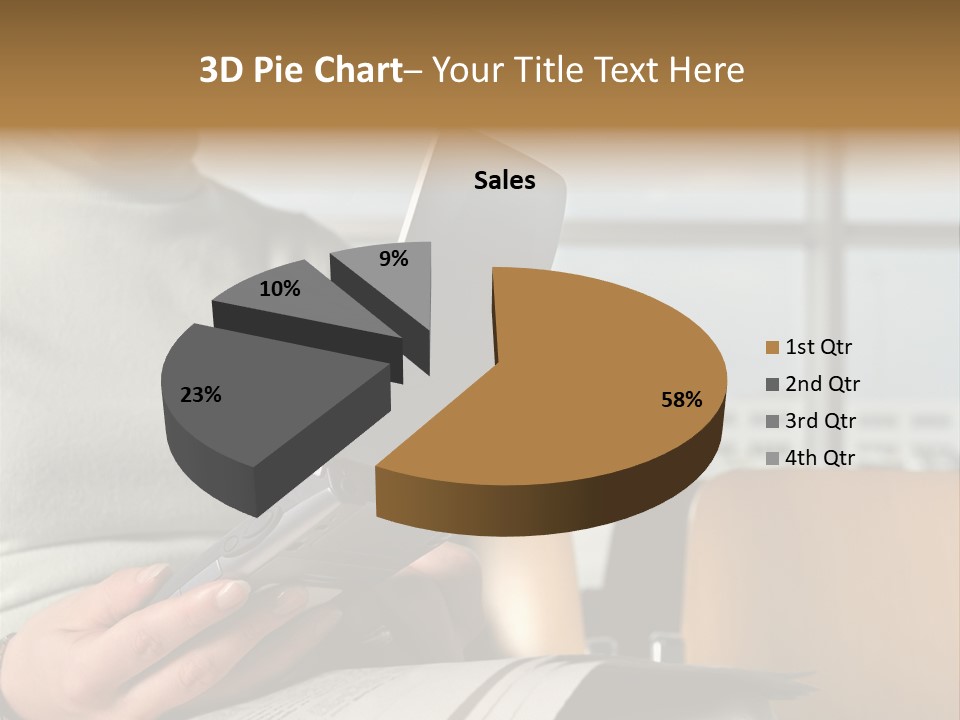 Woman Using Palmtop In Departure Lounge PowerPoint Template