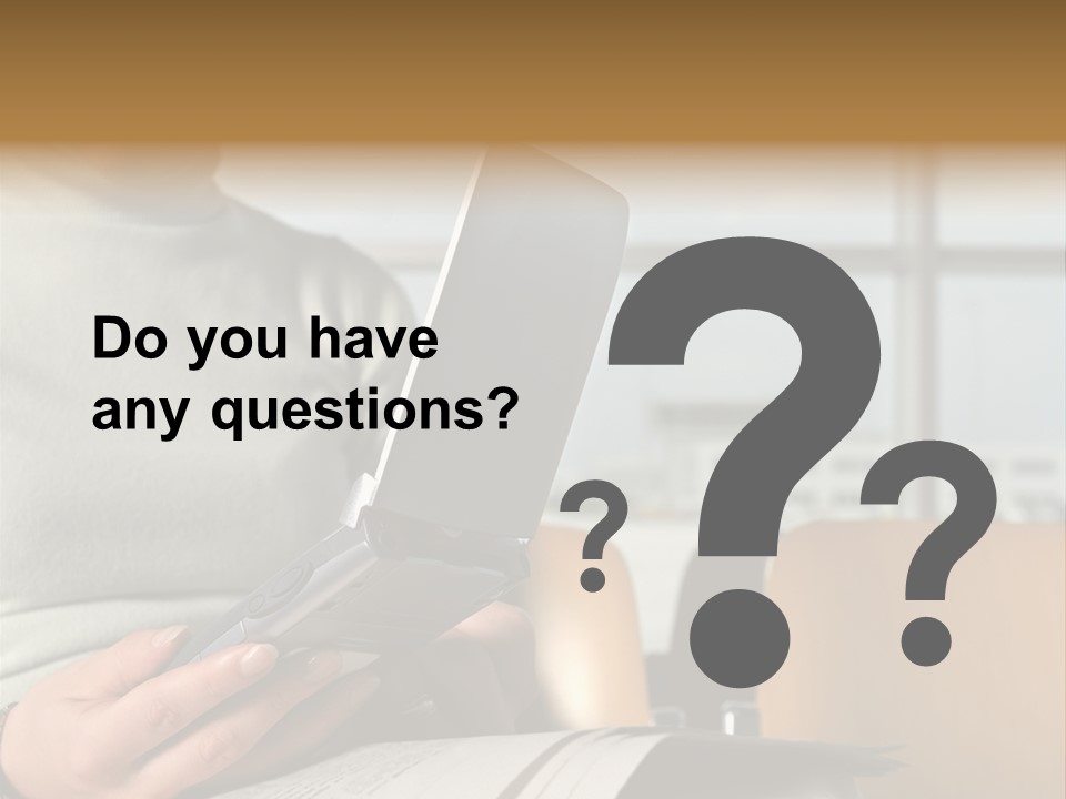 Woman Using Palmtop In Departure Lounge PowerPoint Template