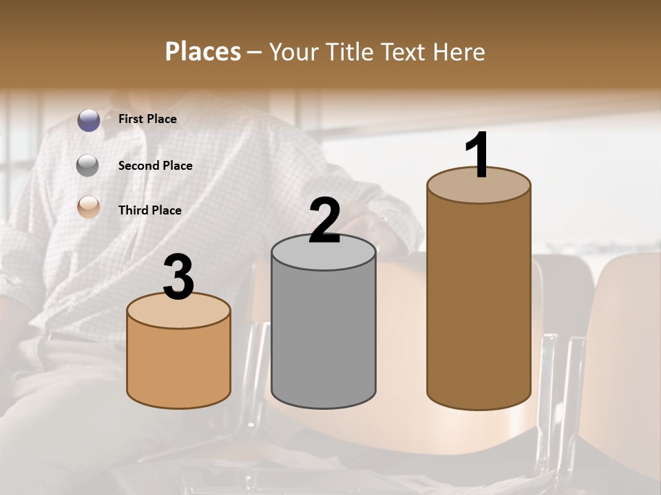 Man In Departure Lounge PowerPoint Template