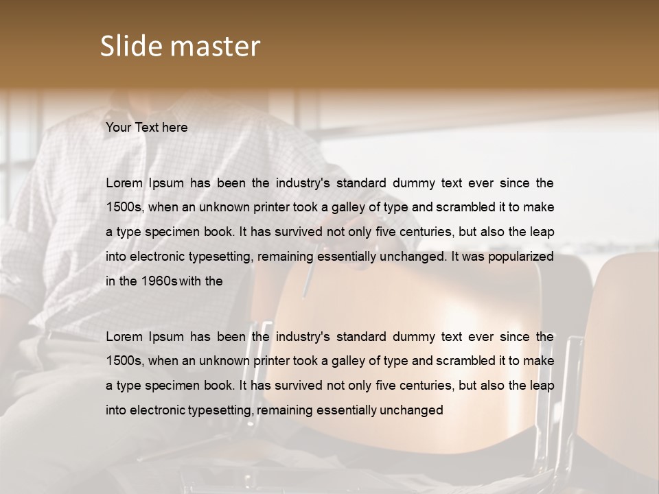 Man In Departure Lounge PowerPoint Template