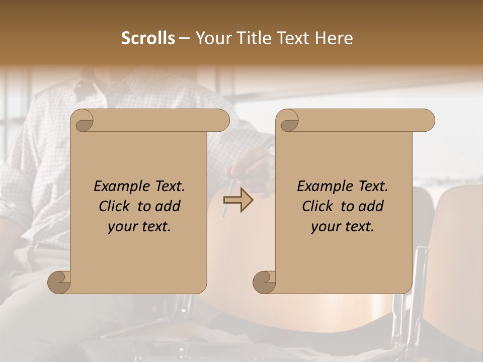 Man In Departure Lounge PowerPoint Template