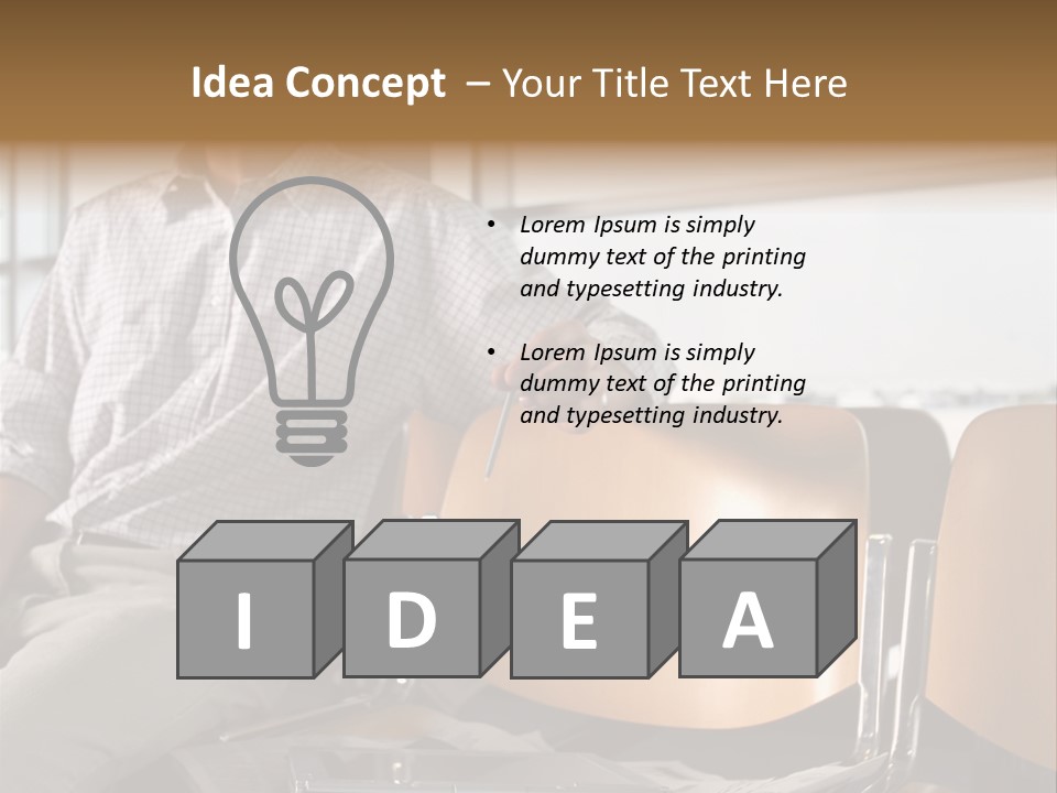 Man In Departure Lounge PowerPoint Template