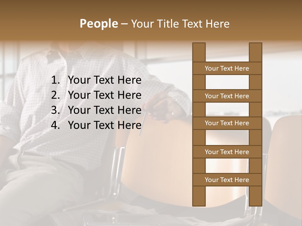 Man In Departure Lounge PowerPoint Template