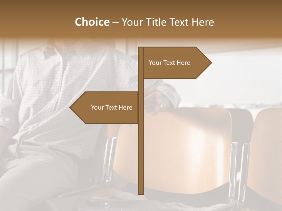 Man In Departure Lounge PowerPoint Template