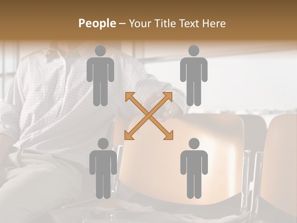 Man In Departure Lounge PowerPoint Template
