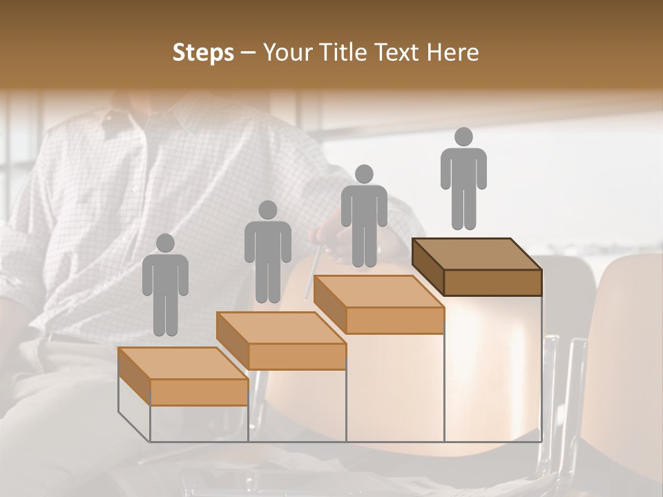 Man In Departure Lounge PowerPoint Template