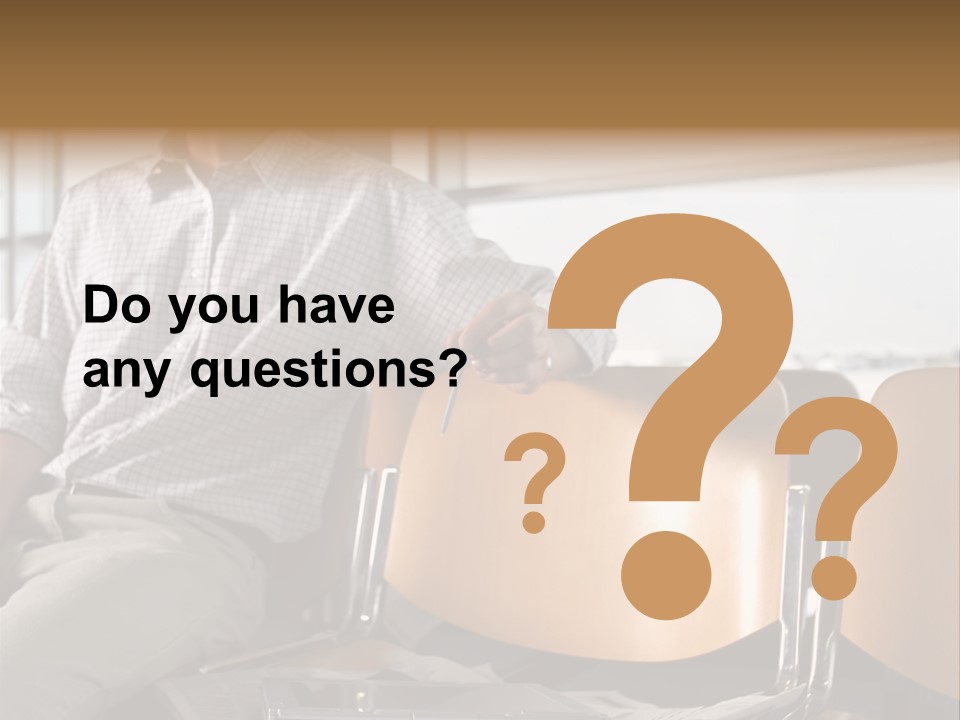 Man In Departure Lounge PowerPoint Template