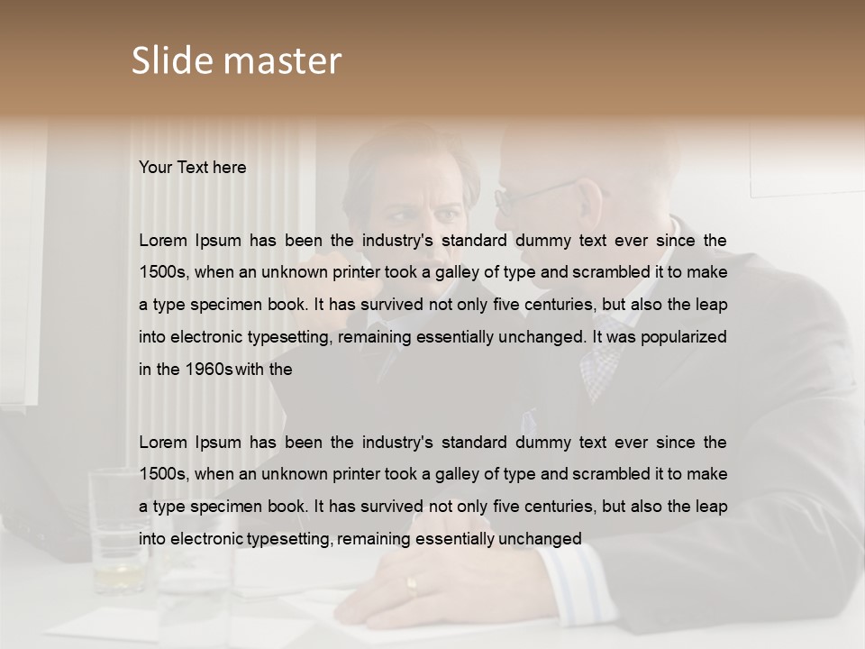 Businessmen Solve Dispute PowerPoint Template