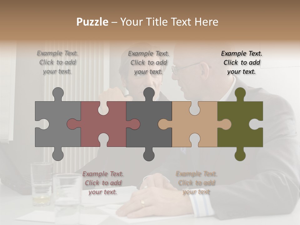 Businessmen Solve Dispute PowerPoint Template