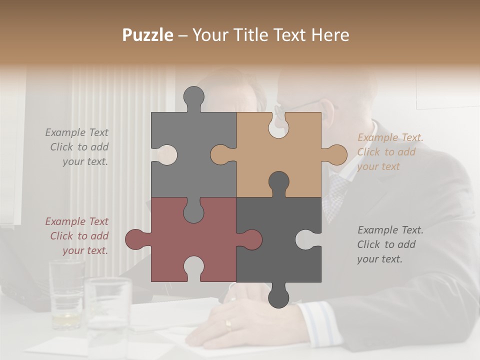 Businessmen Solve Dispute PowerPoint Template