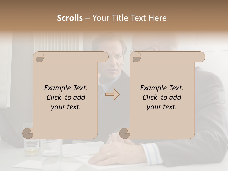 Businessmen Solve Dispute PowerPoint Template