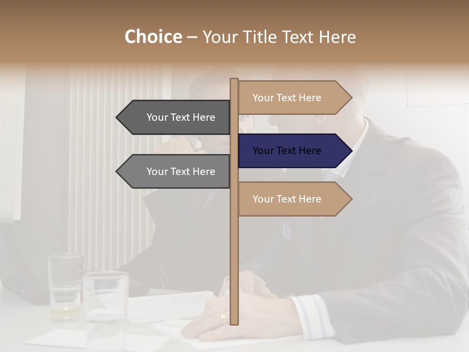 Businessmen Solve Dispute PowerPoint Template