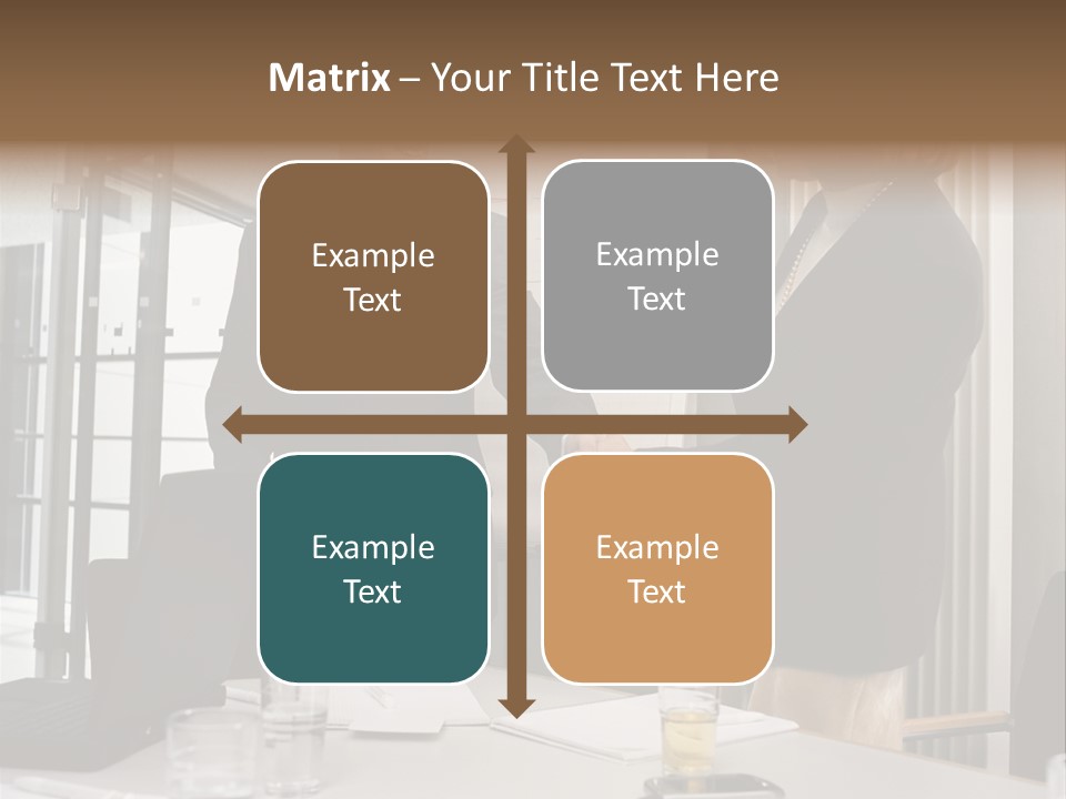 Businessman And Businesswoman Shaking Hands PowerPoint Template