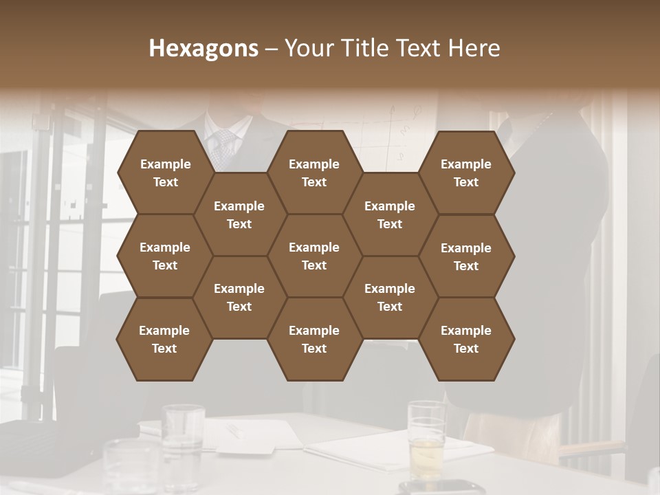 Businessman And Businesswoman Shaking Hands PowerPoint Template