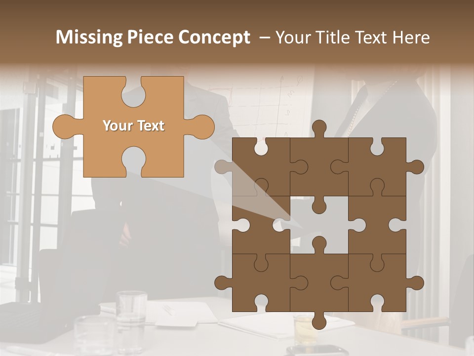 Businessman And Businesswoman Shaking Hands PowerPoint Template