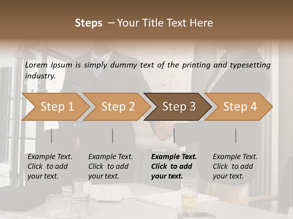 Businessman And Businesswoman Shaking Hands PowerPoint Template