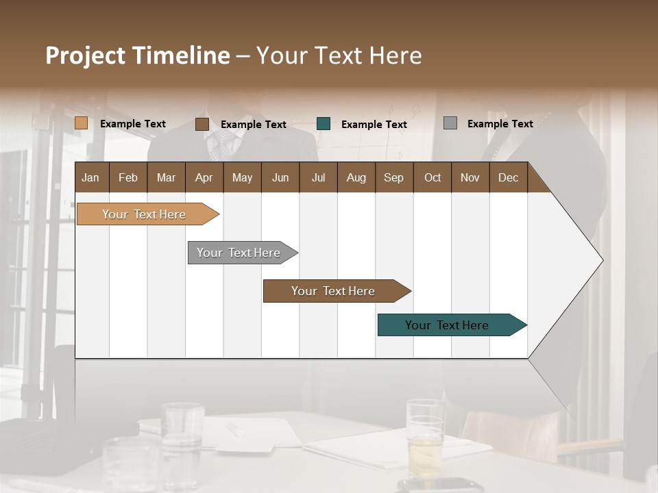 Businessman And Businesswoman Shaking Hands PowerPoint Template