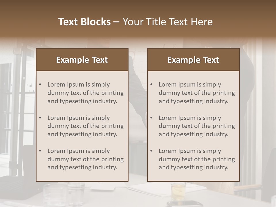 Businessman And Businesswoman Shaking Hands PowerPoint Template