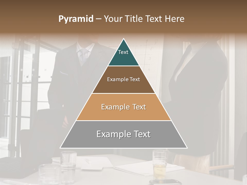 Businessman And Businesswoman Shaking Hands PowerPoint Template