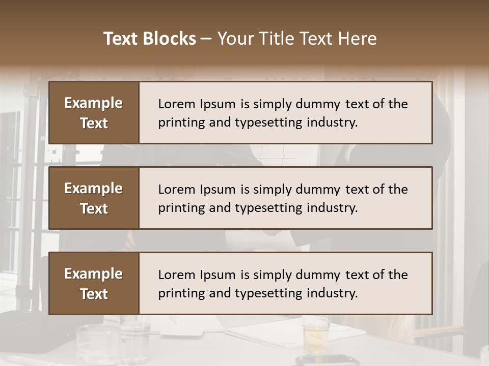 Businessman And Businesswoman Shaking Hands PowerPoint Template