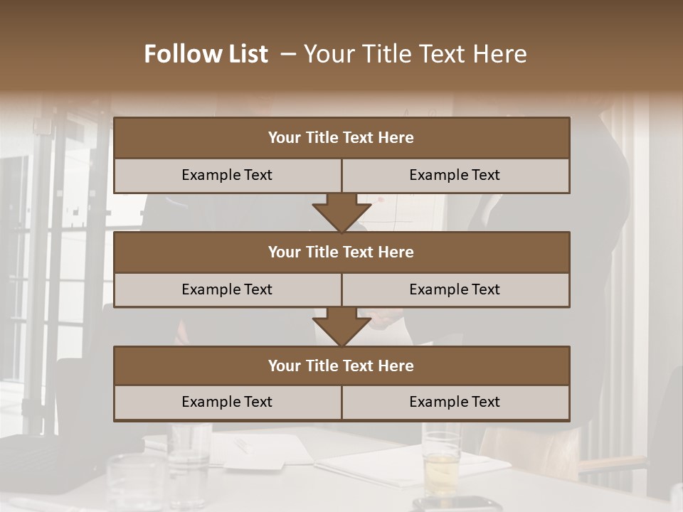 Businessman And Businesswoman Shaking Hands PowerPoint Template
