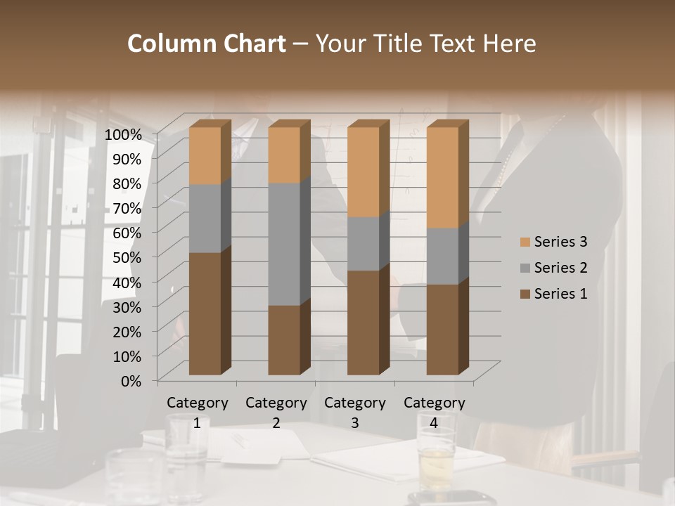 Businessman And Businesswoman Shaking Hands PowerPoint Template