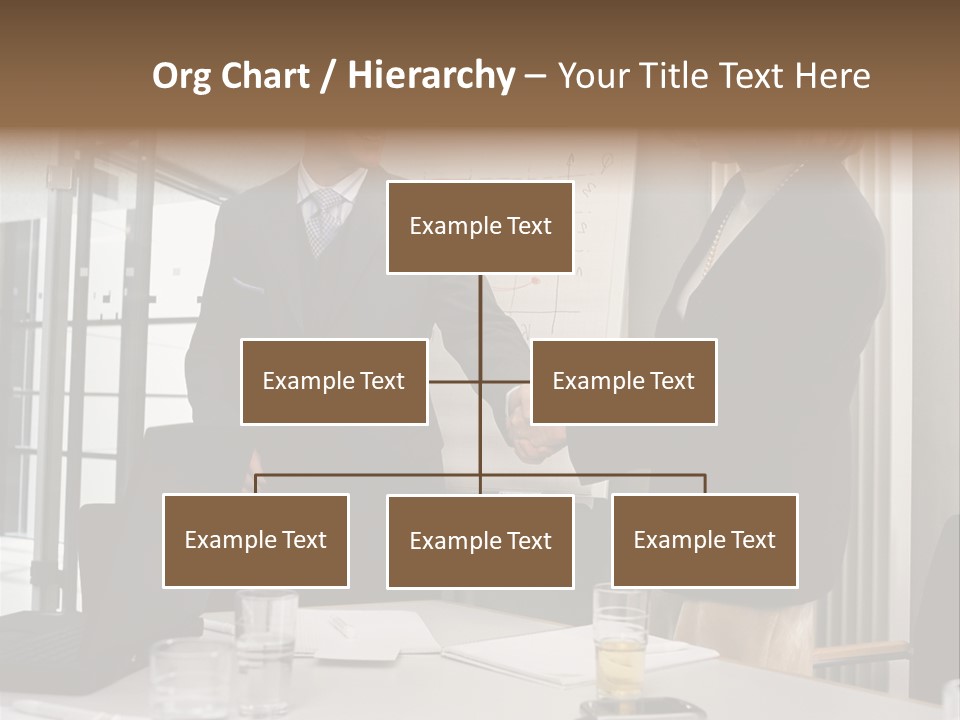 Businessman And Businesswoman Shaking Hands PowerPoint Template