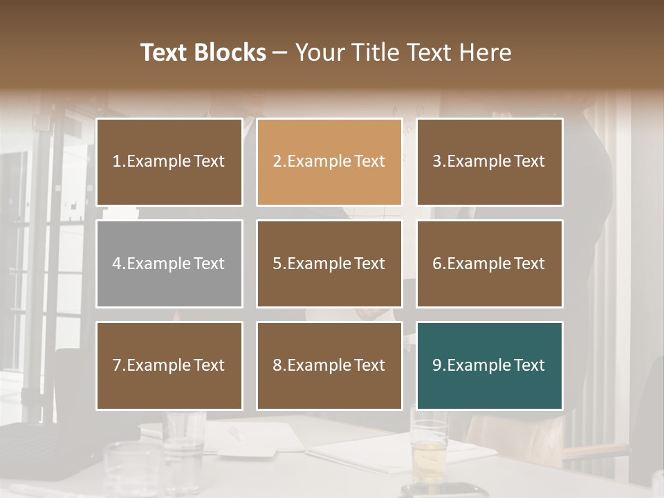 Businessman And Businesswoman Shaking Hands PowerPoint Template