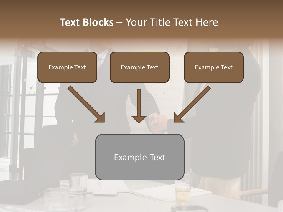 Businessman And Businesswoman Shaking Hands PowerPoint Template