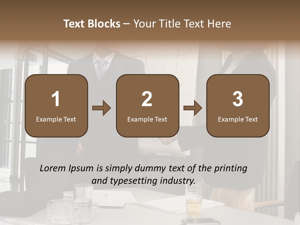 Businessman And Businesswoman Shaking Hands PowerPoint Template
