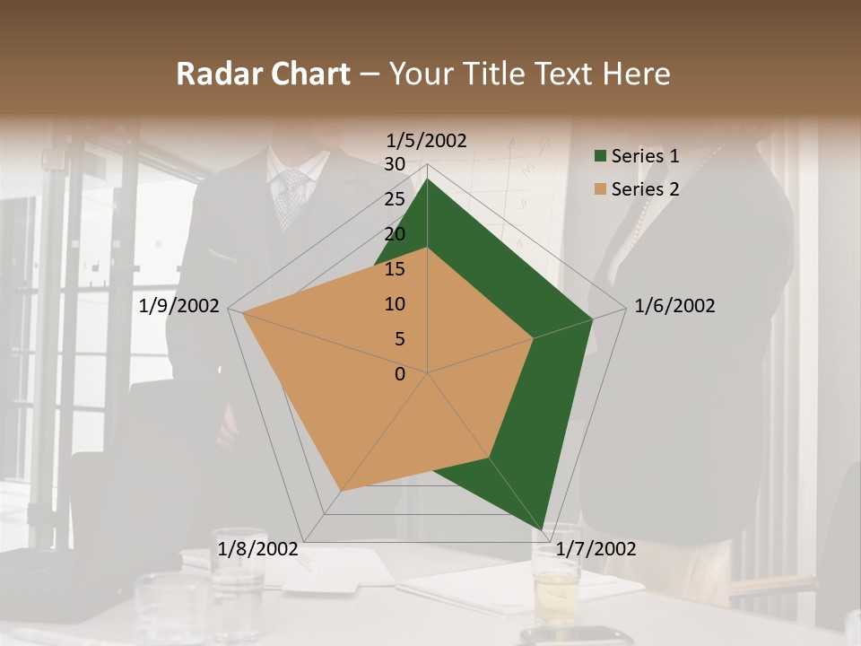 Businessman And Businesswoman Shaking Hands PowerPoint Template