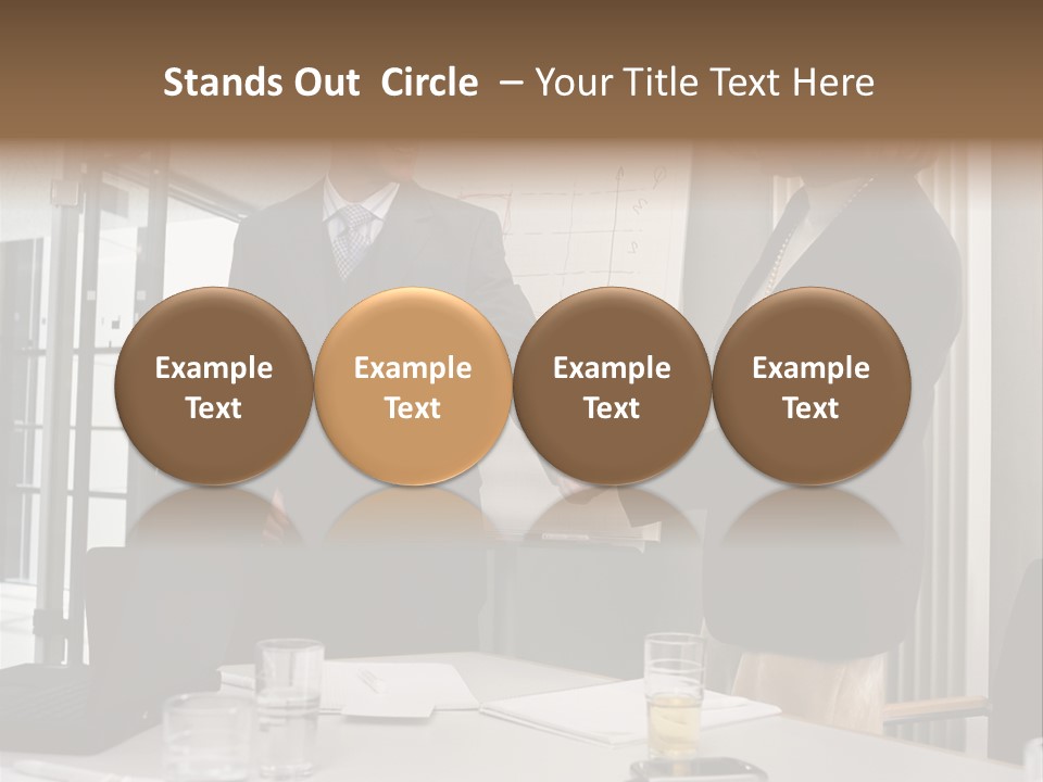 Businessman And Businesswoman Shaking Hands PowerPoint Template