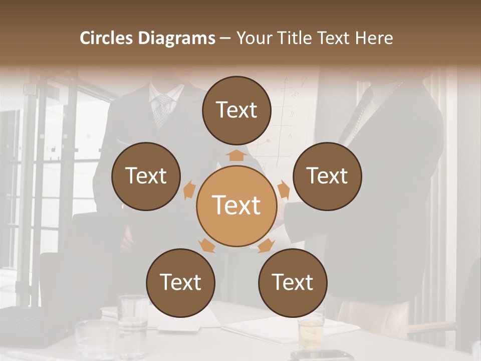 Businessman And Businesswoman Shaking Hands PowerPoint Template