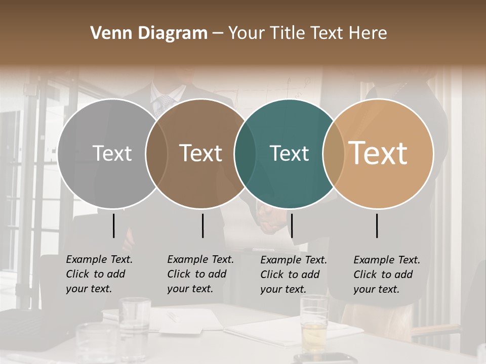 Businessman And Businesswoman Shaking Hands PowerPoint Template