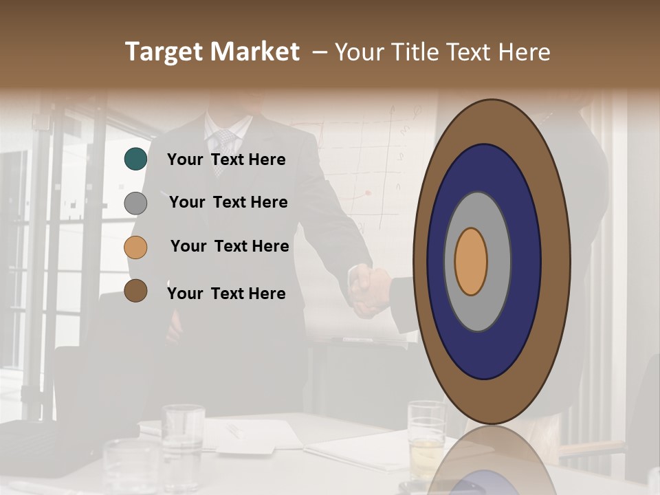 Businessman And Businesswoman Shaking Hands PowerPoint Template