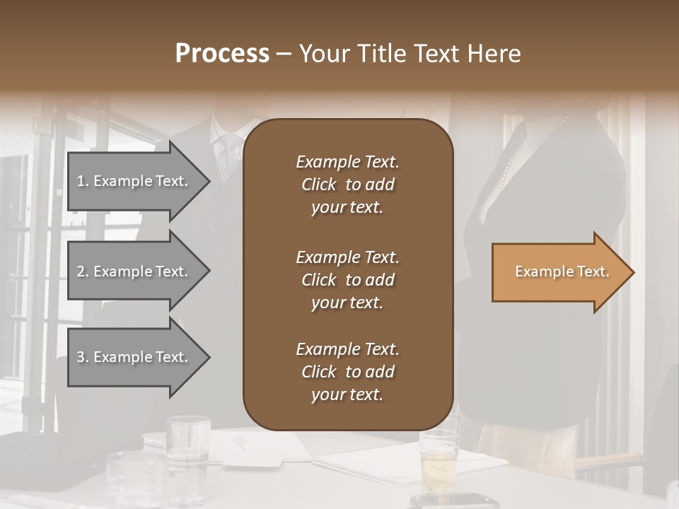 Businessman And Businesswoman Shaking Hands PowerPoint Template