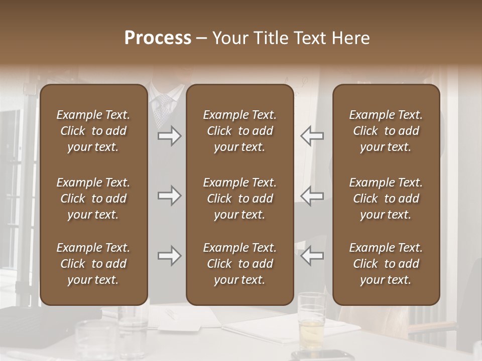 Businessman And Businesswoman Shaking Hands PowerPoint Template