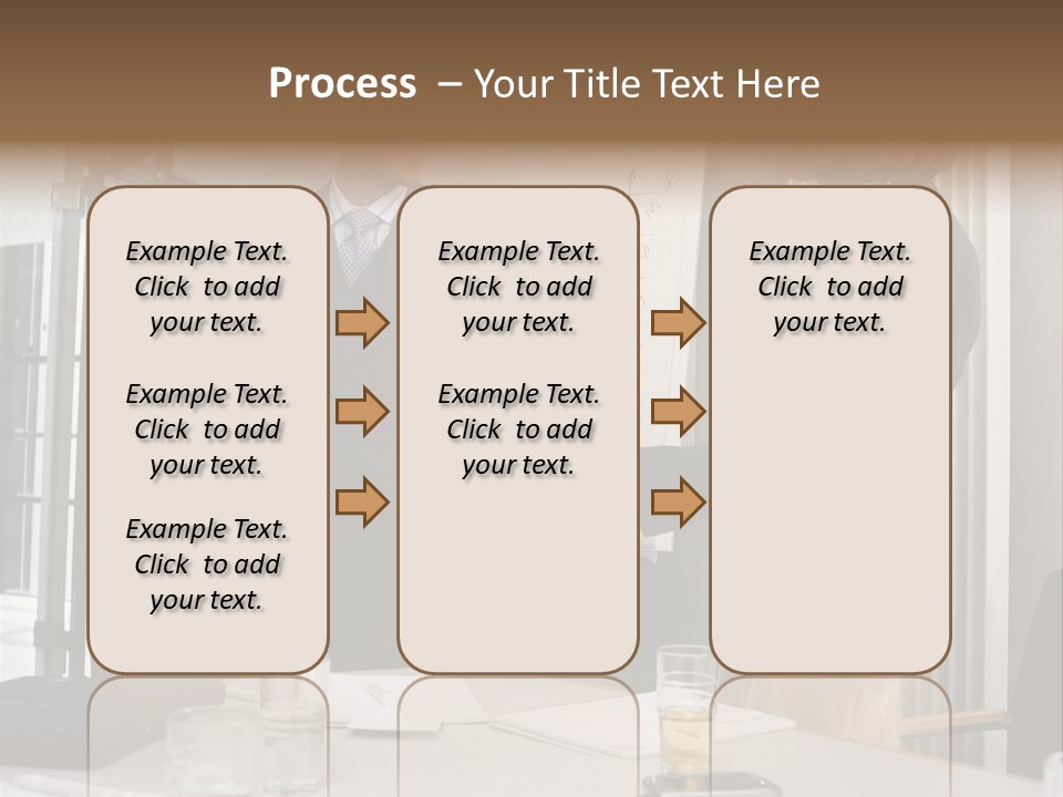 Businessman And Businesswoman Shaking Hands PowerPoint Template