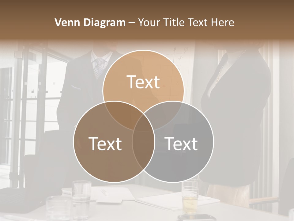 Businessman And Businesswoman Shaking Hands PowerPoint Template