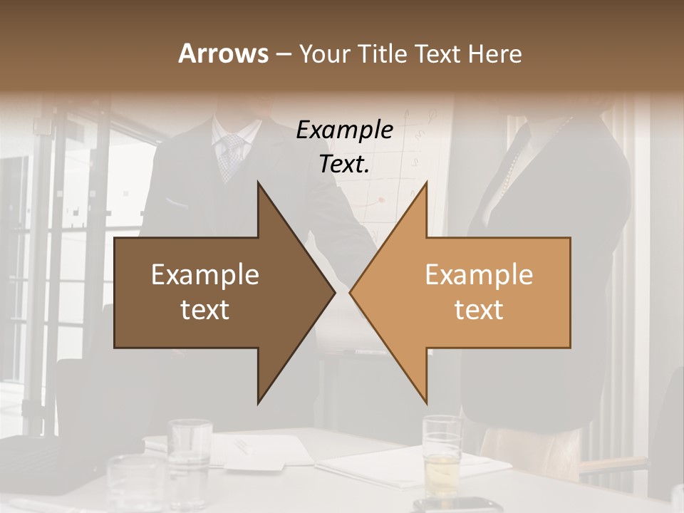 Businessman And Businesswoman Shaking Hands PowerPoint Template