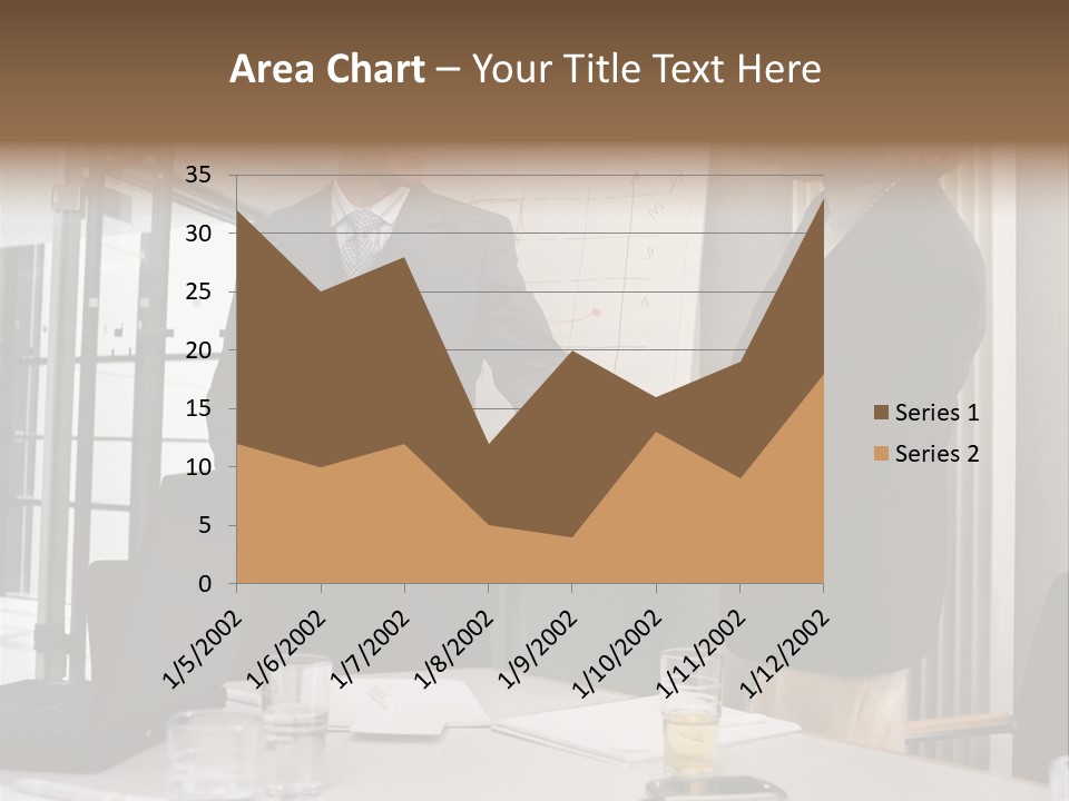 Businessman And Businesswoman Shaking Hands PowerPoint Template