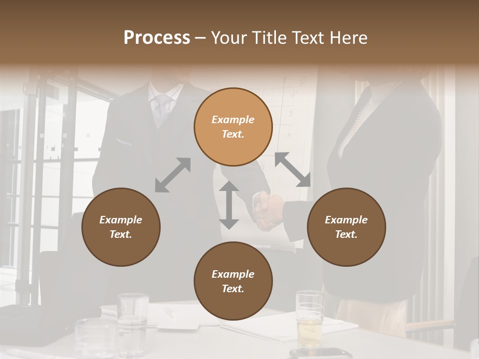 Businessman And Businesswoman Shaking Hands PowerPoint Template