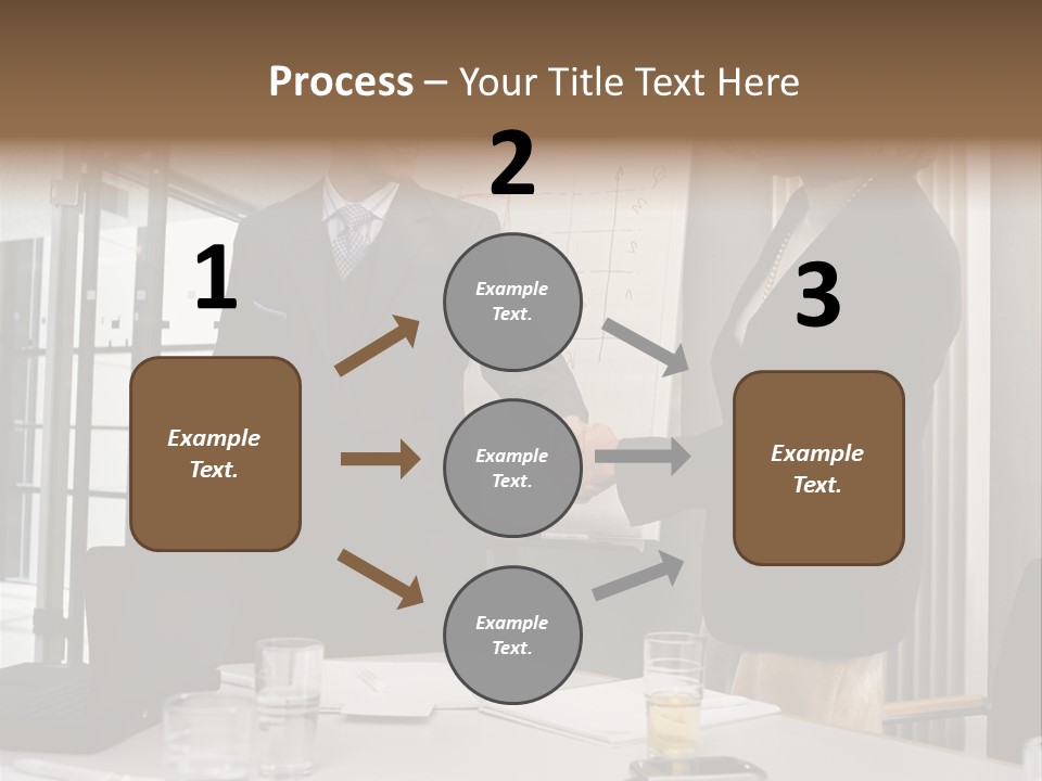 Businessman And Businesswoman Shaking Hands PowerPoint Template