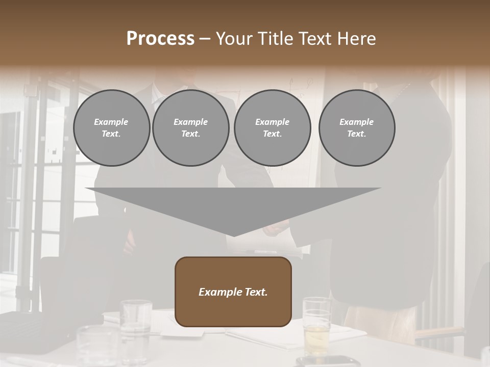 Businessman And Businesswoman Shaking Hands PowerPoint Template
