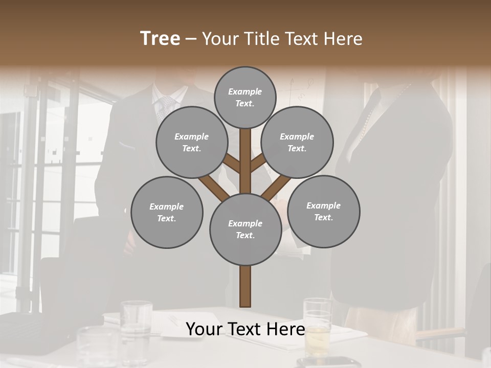 Businessman And Businesswoman Shaking Hands PowerPoint Template