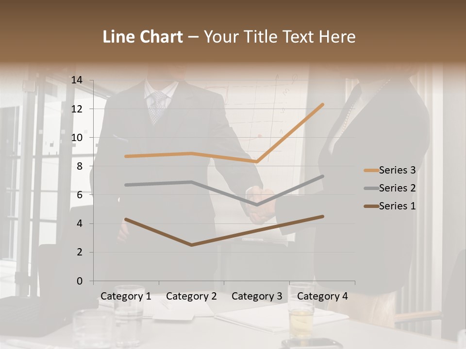 Businessman And Businesswoman Shaking Hands PowerPoint Template